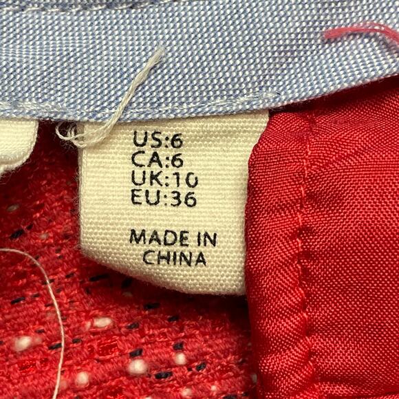 Artisan NY Women's Size 6 Mid Rise Red Multicolor Striped Tweed Style Shorts - Picture 5 of 9